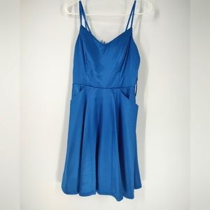 City Studio Party Social Blue Sleeveless Size 5 Junior Dress